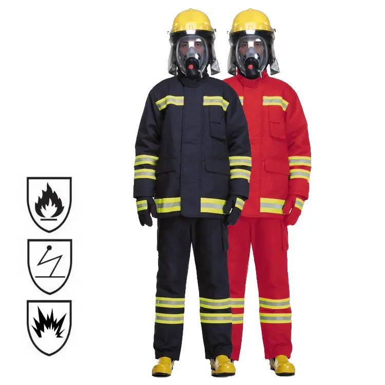 Factory Supply NFPA 1971 EN 469 Twill Shell 4 Layers Nomex Fire Fighter Fireman Fire Fighting Firefighter Uniform