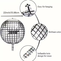 Youlun vente en gros rétro Disco Ball Party Favors 22 "ballons et pailles pour Bachelorette Happy Valentine's Bridal Shower