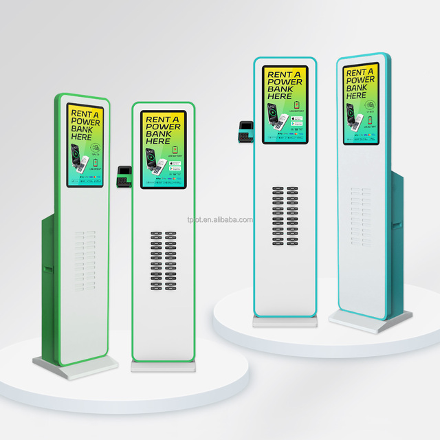 Smart Sharing Powerbank Station with 21inch LCD Screen and Pos for Malls ,airports