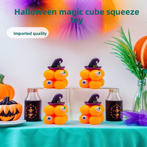 Serie de vacaciones transfronteriza: Cubo sólido de Halloween de plástico, juguete antiestrés peculiar y burlón, squishies al por mayor - Product Image 5