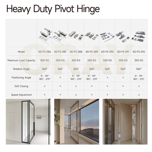 Khuyến mãi nóng tại Nam Mỹ: Bản lề xoay chịu lực 500KG, bản lề xoay kép, tay xoay 0-180 độ °   Bộ đóng cửa lò xo sàn xoay - Product Image 4