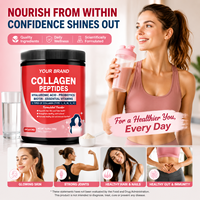 Poudre de peptides de collagène avec acide hyaluronique, biotine et probiotiques |   Complément de collagène hydrolysé |   Marque privée OEM