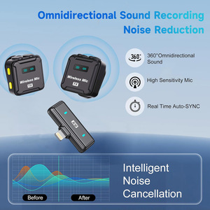 Microphone Lavalier omnidirectionnel Plug & Play avec double émetteur pour iPhone, Android, DSLR, Live Streaming, Interviews - Product Image 3