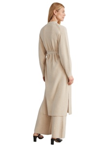 <span class=keywords><strong>Cardigan</strong></span> da Donna Personalizzato Nuovo Stile Maniche Lunghe Casual Tinta Unita Cappotto Lungo con <span class=keywords><strong>Cintura</strong></span> in Maglia - Product Image 2