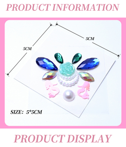 Autocollants Papillons Scintillants en Cristal Rouge et Bleu Royal Personnalisables en Gros pour Enfants – Idéaux pour la Décoration du Front (DIY) – Vente Flash - Product Image 3