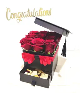 Graduation Flower Arrangement Box Hat Box Graduation Gift Box