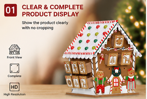 Custom Cardboard Gingerbread House Shaped Advent <b>Calendar</b> Fillable 3D Christmas Countdown Tabletop Decoration Wholesale Supplier - Product Image 6