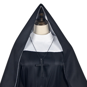 Nouvelle robe de nonne noire pour <span class=keywords><strong>adulte</strong></span> avec ceinture, robe à manches trompette pour Halloween, <span class=keywords><strong>costume</strong></span> de cosplay pour Pâques, fête ou jeu - Product Image 3