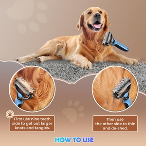 Peigne démêlant en acier inoxydable pour animaux de compagnie, brosse de toilettage pour chiens, produits de nettoyage pour animaux, peigne en acier pour animaux - Product Image 4