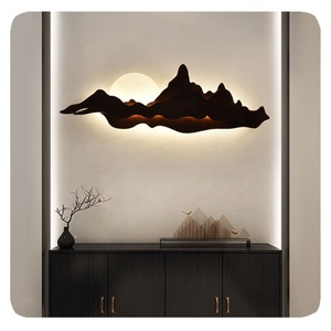 Nouveau 2026 tendance nouveau <span class=keywords><strong>café</strong></span>-bar moderne suspendu chinois en bois lit <span class=keywords><strong>phare</strong></span> LED salon maison luxe applique murale - Product Image 5