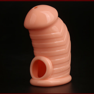 Dispositivo de castidad masculina Kit de jaula de pene de silicona alargada <span class=keywords><strong>con</strong></span> funda de pene Producto sexual - Product Image 4
