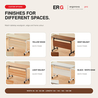 Table de conférence et de formation pliable peu encombrante avec plateau en bois et structure métallique pour salle de réunion de bureau