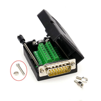 Connecteur Db15 D-SUB 15 broches mâle femelle, prise vers bornes de dérivation RS485, connecteurs sans soudure, câbles