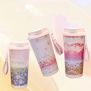 Vaso de 530 ml con interior opcional de cerámica o acero inoxidable SUS316L, tapa de PP, sello de silicona, cordón portátil, logotipo personalizado, taza de café. - Product Image 3