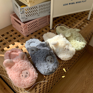 Pantoufles personnalisées en coton Filles et garçons Couple Hiver Intérieur de la maison Fond souple Pantoufles en coton pelucheux Pantoufles pelucheuses - Product Image 2