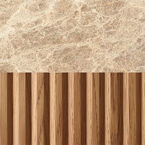 Natural Oak/ Gold Emperador Marble