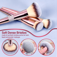 Quotidien Reine & Mor-phe16 Pcs Nano Cheveux Brillant Rose Or Poignée Poudre Pinceaux De Maquillage Qualité Premium et Sensation Luxueuse Logo Personnalisé