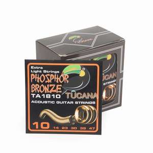 Corde per <span class=keywords><strong>Chitarra</strong></span> Acustica Tucana Nickel Wound, Finitura Opaca Dorata, Confezione in Scatola di Carta, MOQ 500, 10 Pezzi, Calibro 010 011 <span class=keywords><strong>LA</strong></span>/LC/LE/LB - Product Image 2