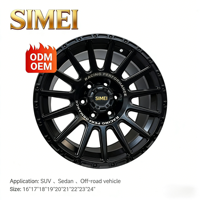 Jantes en alliage d'aluminium SIMEI à prix avantageux, vente en gros, personnalisées, 15-20 pouces, haute qualité, pour SUV 4x4 tout-terrain, finition noire