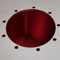 Boîtier d'instrument en aluminium usiné sur mesure par CNC avec corps anodisé rouge et couvercle supérieur argenté sablé pour usage en laboratoire