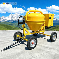 Bétonnière mobile professionnelle à roue manuelle inclinable, 4 roues, équipement de chantier