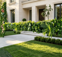 Décoration Murale Végétale Artificielle : Plantes Vertes Simulées, Fleurs Fraîches Préservées et Moquette Artificielle pour un Espace Vert