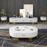 JXT – meuble TV en marbre de luxe, combinaison de table à thé, à la mode, salon en ligne, rouge, petite famille, armoire audiovisuelle, hôtel