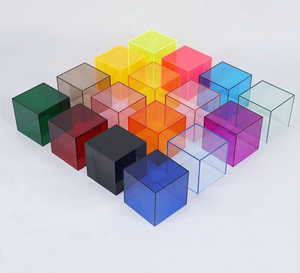 Caja de exhibición de acrílico transparente hecha a mano, vidrio plástico de color abatible con cubierta antipolvo, caja de almacenamiento decorativa para almacenamiento de modelos - Product Image 4