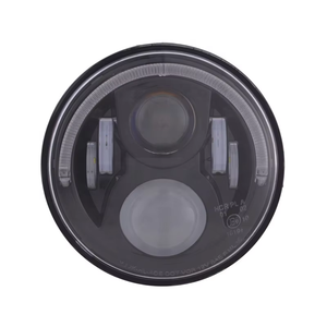 Faro LED YongJin negro de 7 pulgadas con DRL halo Angel Eyes Hi Low Beam para motocicleta Harley <span class=keywords><strong>Davidson</strong></span> - Product Image 3