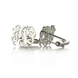 <span class=keywords><strong>Gemelli</strong></span> Personalizzati con Nome, <span class=keywords><strong>Gemelli</strong></span> da Uomo Personalizzabili con Logo o Lettere, Gioielli in Acciaio Inossidabile Placcato Oro - Product Image 4