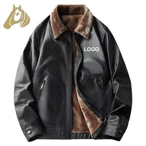 Chaqueta de Motociclista de Piel de Oveja Genuina para Hombre, Estilo Urbano, Cortavientos, Invierno, Casual de Negocios, Cuello Alto - Product Image 1