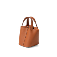 Sac seau en cuir bicolore grande capacité, style vintage minimaliste, avec cordon de serrage, double anse, léger, pour usage quotidien, sac fourre-tout, direct usine