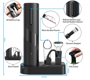 Ouvre-bouteille électrique sans fil automatique avec coupe-capsule, dans un coffret cadeau - Product Image 2