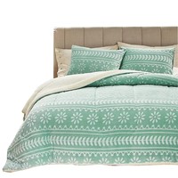 Ultra lembut Modern selimut Jacquard bergaris bunga musim dingin tebal penjualan laris 3 buah bulu Sherpa selimut flanel