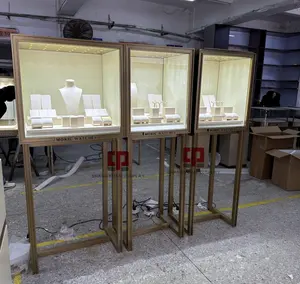 Shenzhen High-End Watch Store Showroom Pantalla de metal personalizada Gabinete alto Exhibición de joyería Fabricante de gabinetes