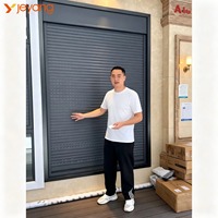 Fenêtre en aluminium résistante aux ouragans avec volet roulant de protection, fenêtre coulissante à verre anti-impact