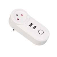 Prise intelligente WiFi Tuya Smart 16A, prise électrique avec 2 ports USB, prise de courant israélienne, chargeur de téléphone, minuterie, commande vocale Alexa Google