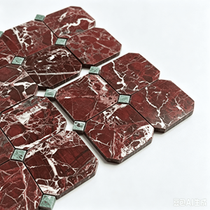 Carrelage en mosaïque de marbre Rosa Levanto 12x12, poli, contemporain, pour sol, imperméable, pierre de calcite - Product Image 2