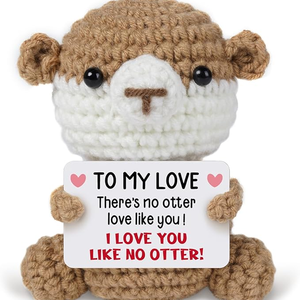 Lontre all'uncinetto fatta a mano ed ecologica - Regalo romantico per San Valentino, matrimoni e compleanni per donne e coppie - Product Image 1