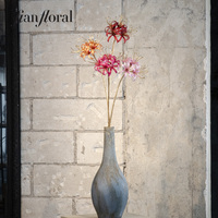 Bunga Lycoris Radiata Buatan Grosir, Plastik Realistis, Batang Emas, Biodegradable, Glitter di Tengah, Gaya Alami, Buatan Tangan