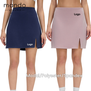 <span class=keywords><strong>Jupe</strong></span> trapèze taille haute avec fente latérale pour femme, idéale pour le tennis, le golf et le fitness, en nouveau tissu modal, polyester et élasthanne mélangés - Product Image 1