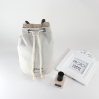 Sac fourre-tout en toile organique épaisse avec cordon de serrage, pochette cosmétique durable en coton, organisateur de rangement réutilisable pour bouteilles, idéal pour un usage quotidien