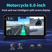 Nouveau CarPlay Moto sans fil Carplay écran 5 pouces caméras étanches moto DVR deux capteur de pression des pneus TPMS moteur BSD GPS
