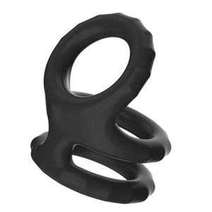 Herren <span class=keywords><strong>Triple</strong></span> Penis <span class=keywords><strong>Cockring</strong></span> Sexspielzeug Dehnbares Silikon mit Delay Ejakulation funktion - Product Image 1
