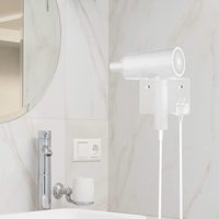 Étagères murales, support pour sèche-cheveux, support de rangement pour sèche-cheveux en acrylique, organisateur de rangement multifonctionnel pour salle de bain avec