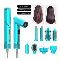 Brosse sèche-cheveux ionique tout-en-un avec conception anti-brûlure, moteur sans balais et alliage d'aluminium pour le coiffage des cheveux raides/bouclés