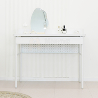 Bureau d'écriture moderne et élégant en métal avec tiroir de rangement, design durable pour la maison/le bureau