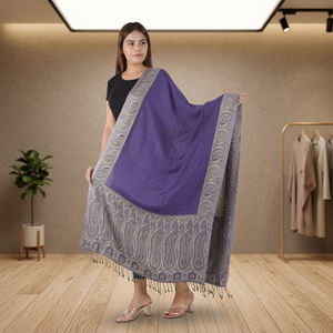 Estola de Diseño con Borde Tejido para Mujer, Tejido de Viscosa Premium, Suave y Ligero, Bufanda para el Cuello, Chal de Moda para Viajes y Uso Diario - Product Image 4