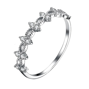 Anillo RN1224 Aceworks de Plata Esterlina 925 con Diseño Encantador de Flor y Diamantes para Mujer - Product Image 1