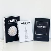 Ensemble de 3 faux livres décoratifs de designer, livres de table basse de luxe, faux livres avec rangement